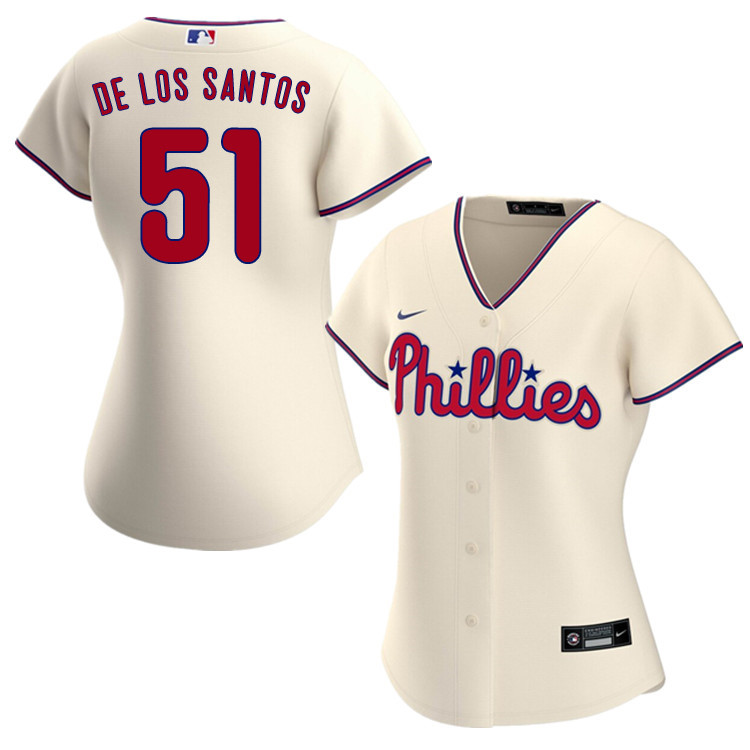 Nike Women #51 Enyel De Los Santos Philadelphia Phillies Baseball Jerseys Sale-Cream